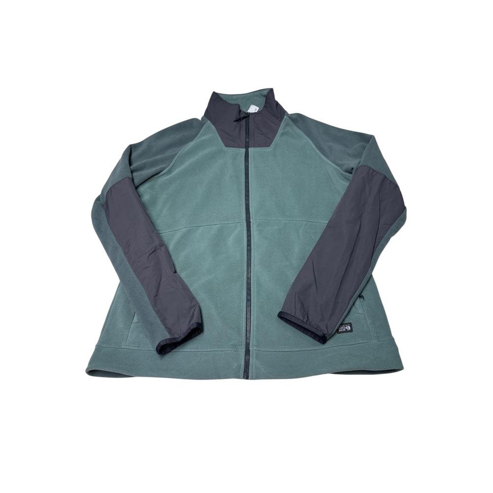 Mountain Hardwear Womens Fleece Full Zip Jacket Green Grey OL9778 Large